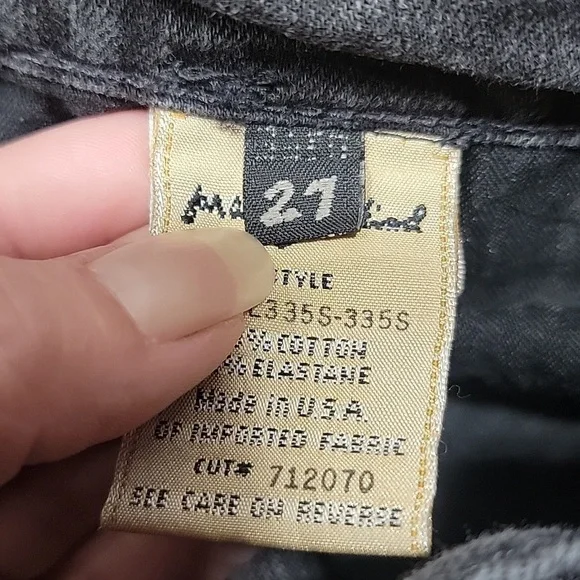 7 For All Mankind, Size 27 Washed Black Flared Jeans w/Sparkle Lightning Bolts - Picture 9 of 15